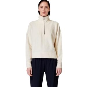 Sweaty Betty Women's Rest Up Half Zip Pullover/Lily White